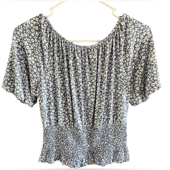 Hostess Pick 💥🥳 I.N. San Francisco Blue Floral Top - Picture 2 of 9